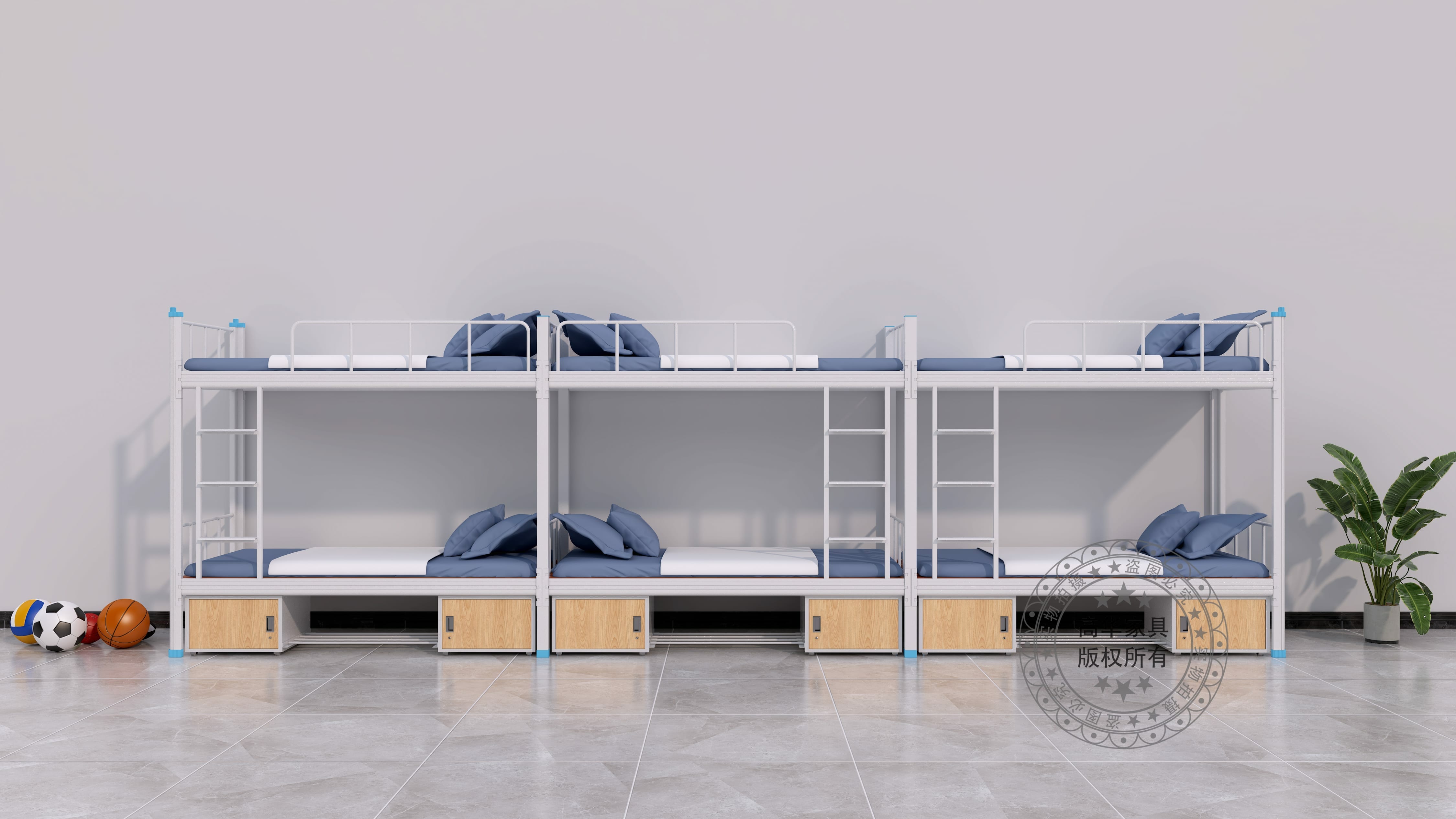 學(xué)生宿舍雙層鐵床-GH-S-102